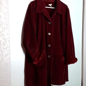 J. Jill Burgundy Swing Coat